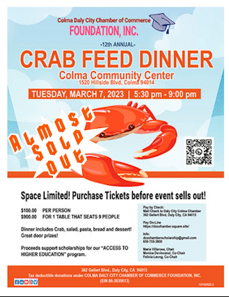 Get Ready for the 12th Annual Crab Feed Dinner scheduled for March 7, 2023 
