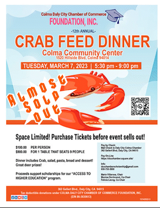 Get Ready for the 12th Annual Crab Feed Dinner scheduled for March 7, 2023 