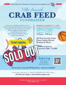 14th annual Crab Feed Fundraiser March 15, 2024 