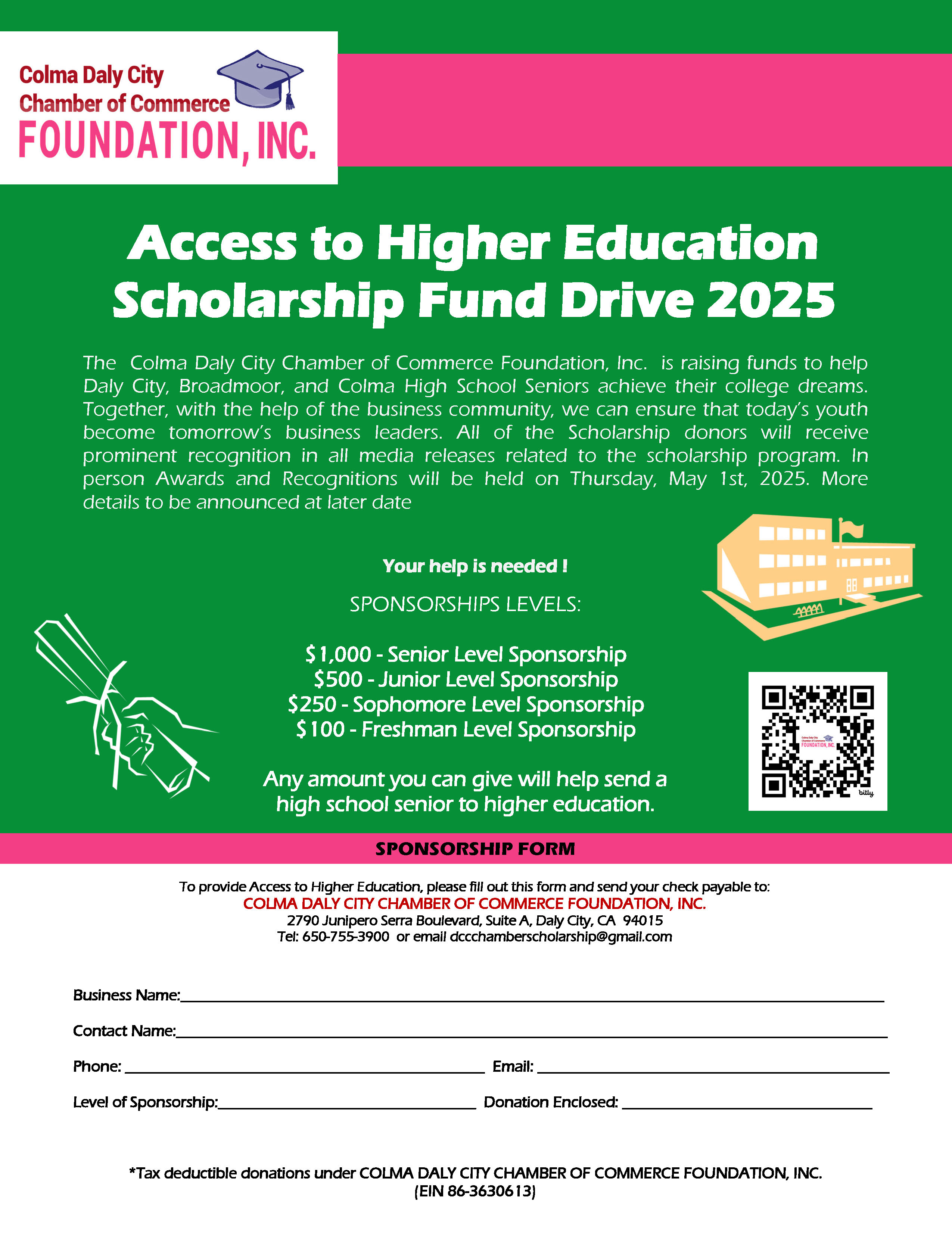 Access to Higher Education Scholarship Fund Drive 2025 Donation Request