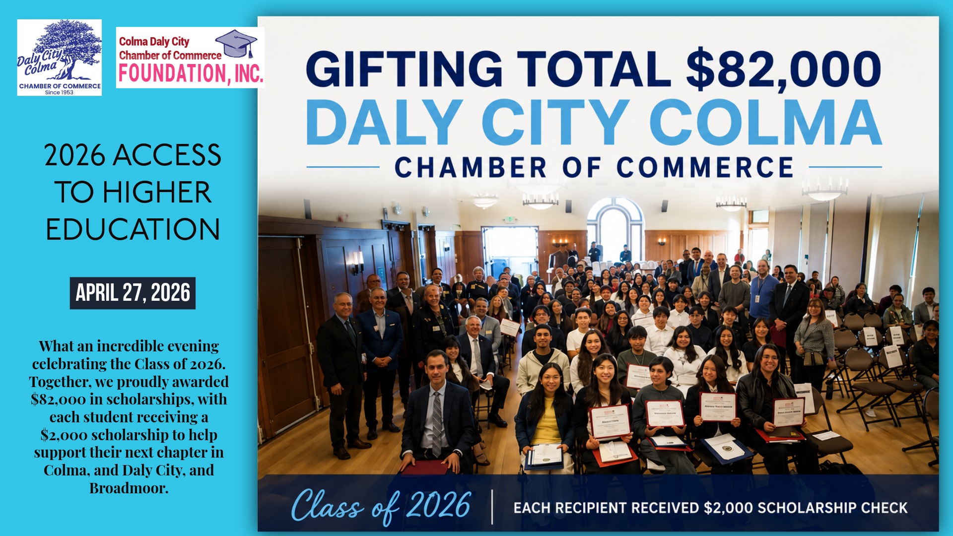 Annual 2026 Access to Higher Education Scholarship Ceremony Video - Gifting $82K.