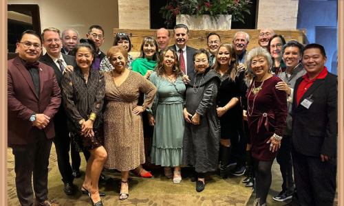 Daly City Colma Chamber of Commerce 2024-2025 Board of Directors and Staff: Back row: Dustin Chase, Lucky Chances Casino; Tony Roldan, Patelco Credit Union; William Chiang, PGE; Adrienne Tissier, Bay Relations; Robert Garrison, Garrison Properties; President Tom Nuris, Law Office of Thomas A Nuris; 
                  Vice President Kevin Tong, Farmers Insurance:  Bob Mclennan, Planet Fitness; Treasurer Matthew DeVincenzi, Classic Bowling Center & Alison Wilson, IT/Communications. Front row: Bradley M. Roxas, Terminix Commercial; Chief Executive Officer Felicia Leong; Eleanor Serrato, City Toyota - Daly City; Monica Devincenzi, Republic Services; Daisy Li, Moonstar Foundation; Secretary Marie Villarosa, Serramonte Center;  Ross Sit, Sit Group;  Patrick M. Gee, Bank of America & Jaeson Cusing, Cuising Insurance Agency.