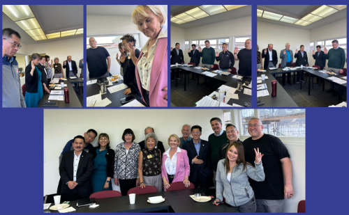 Daly City Colma Chamber of Commerce 2024-2025 Board of Directors President Tom Nuris, Vice President Kevin Tong, Treasurer Matthew DeVincenzi, and Secretary Marie Villarosa with the Board of Directors Dustin Chase, Bill Chiang, Jaeson Cusing, Monica Devincenzi, Bob Garrison, Patrick Gee, Rebecca Husted, Daisy Li, Bob McClennan, Teresa Proano, Bradley M. Roxas, Ele Serrato, Ross Sit, and Adrienne Tissier taking the Oath of Office administered by CEO Felicia Leong.  We look forward to growth & prosperity for our businesses and community. 